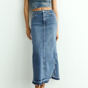 NWT Zara denim midi skirt